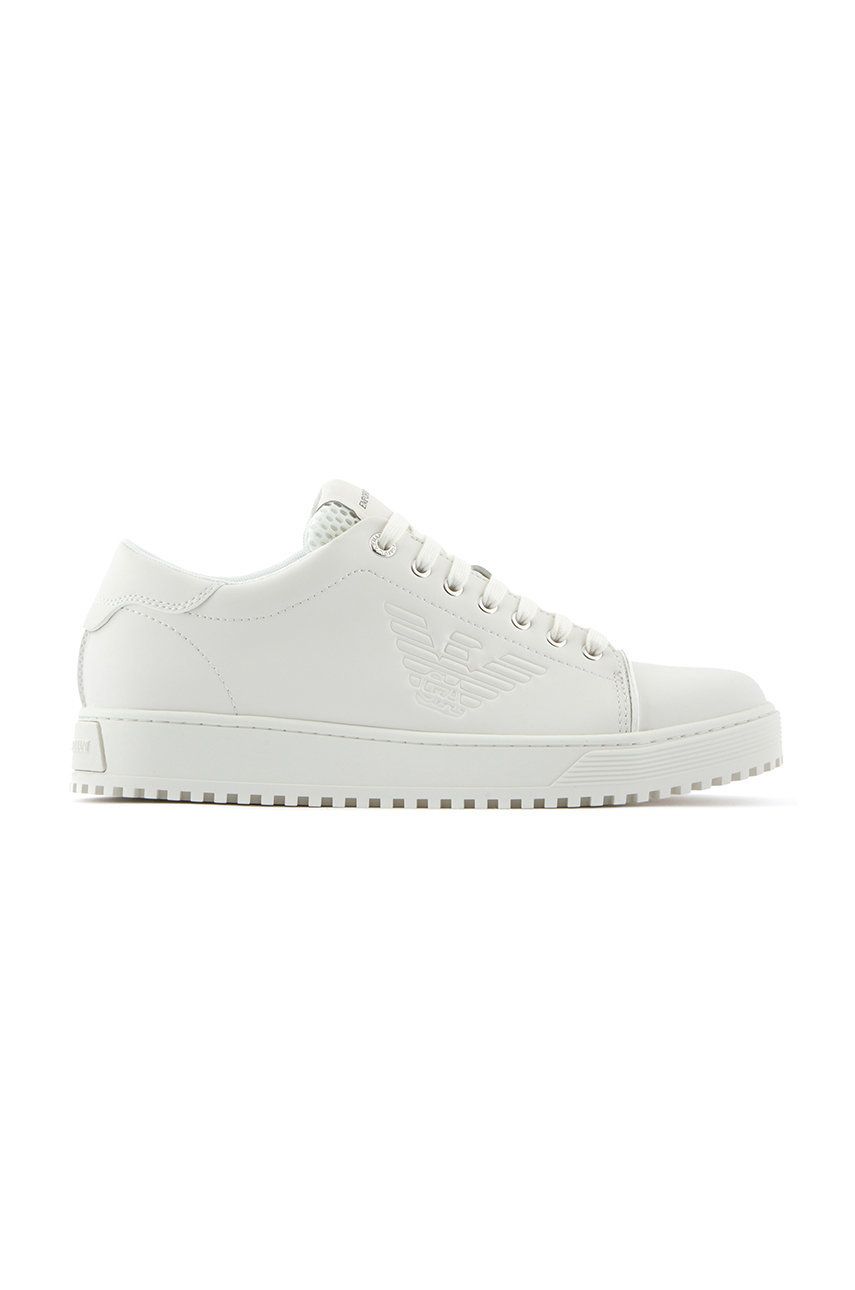 Emporio Armani sneakers din piele culoarea alb Alb imagine noua