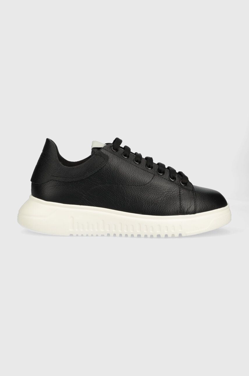 Emporio Armani sneakers din piele culoarea negru answear.ro imagine noua