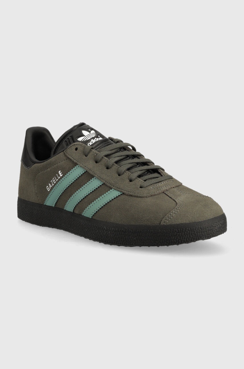 

Замшеві кросівки adidas Originals GAZELLE колір зелений