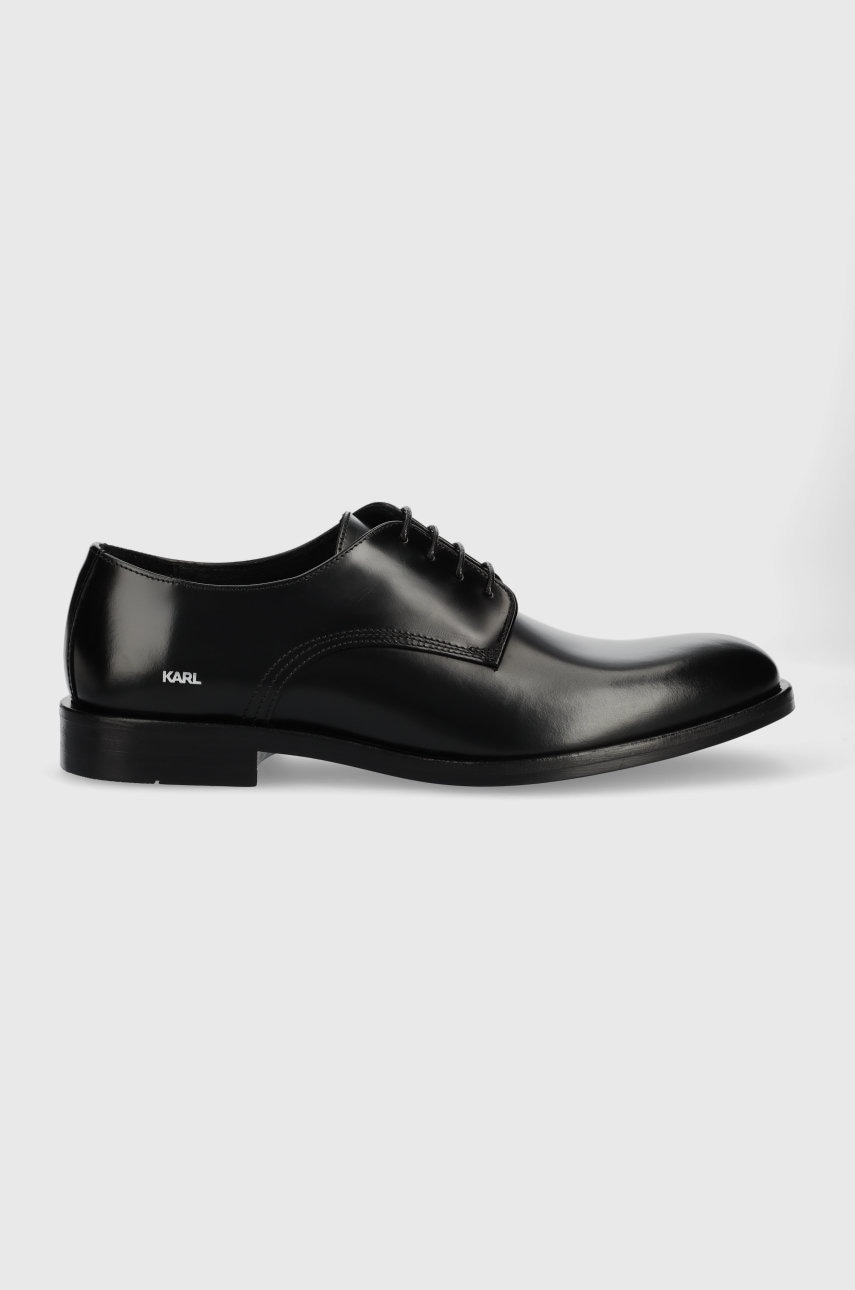 Karl Lagerfeld pantofi de piele Urano Iv barbati, culoarea negru