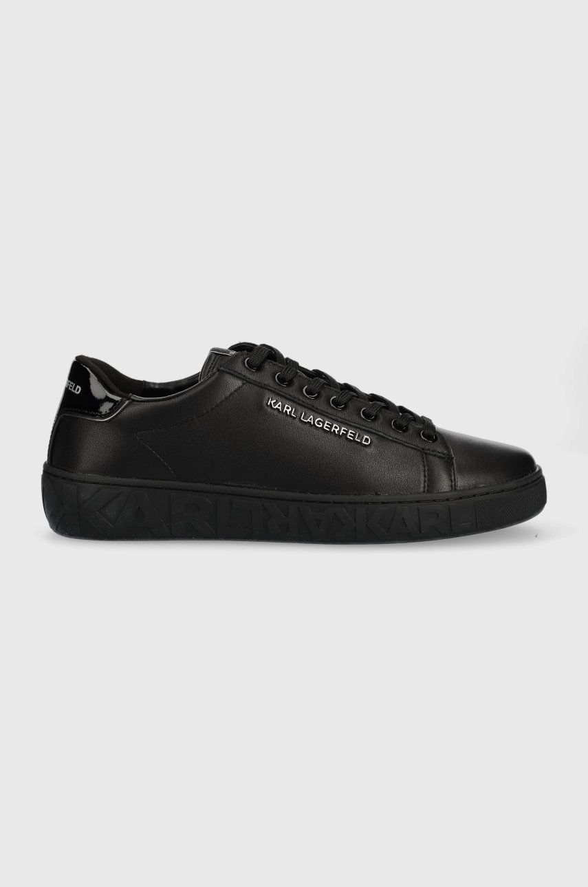 Kožené sneakers boty Karl Lagerfeld Kupsole III černá barva - černá -  Svršek: Přírodní kůže