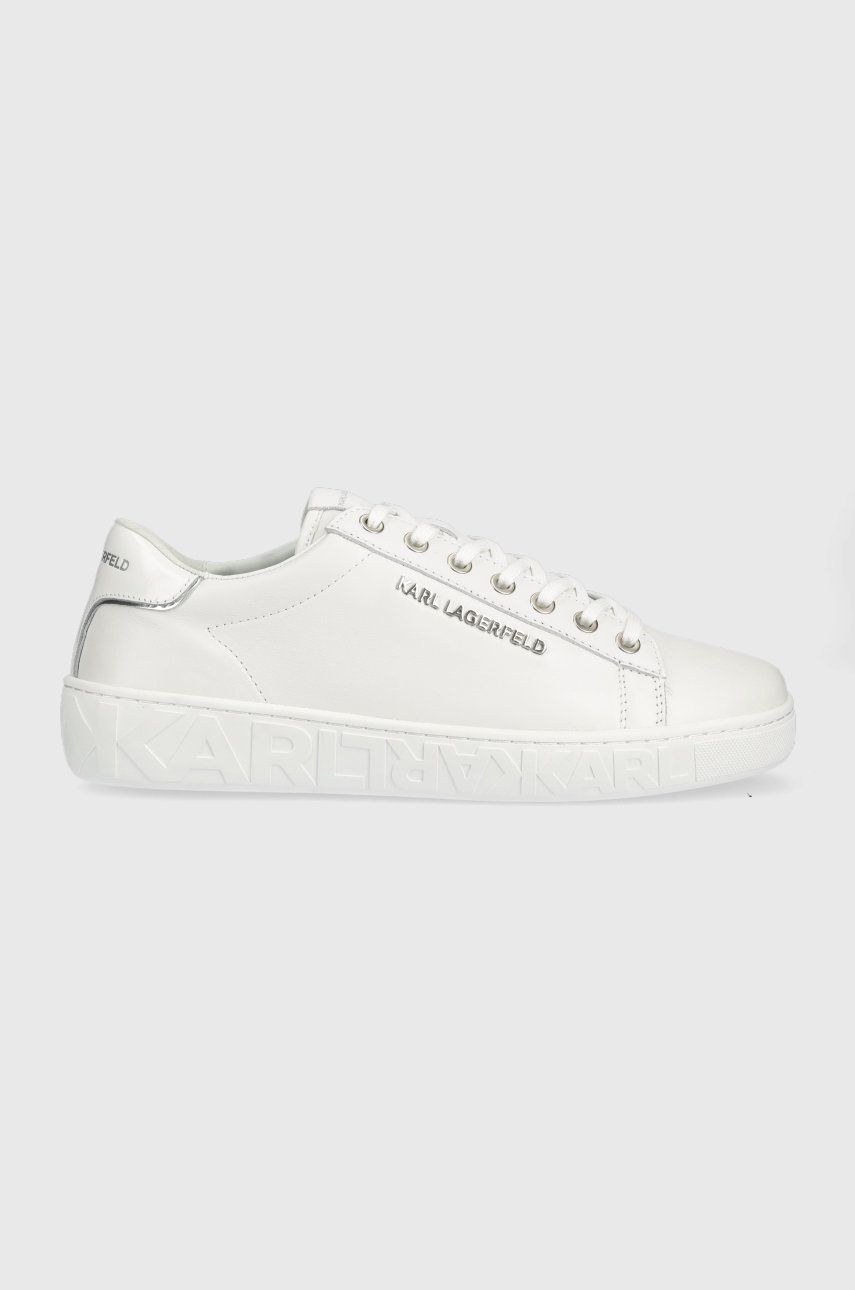 Levně Kožené sneakers boty Karl Lagerfeld Kupsole III bílá barva