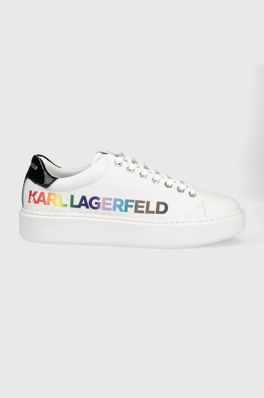 Kožené sneakers boty Karl Lagerfeld Maxi Kup bílá barva - bílá -  Svršek: Přírodní kůže Vn