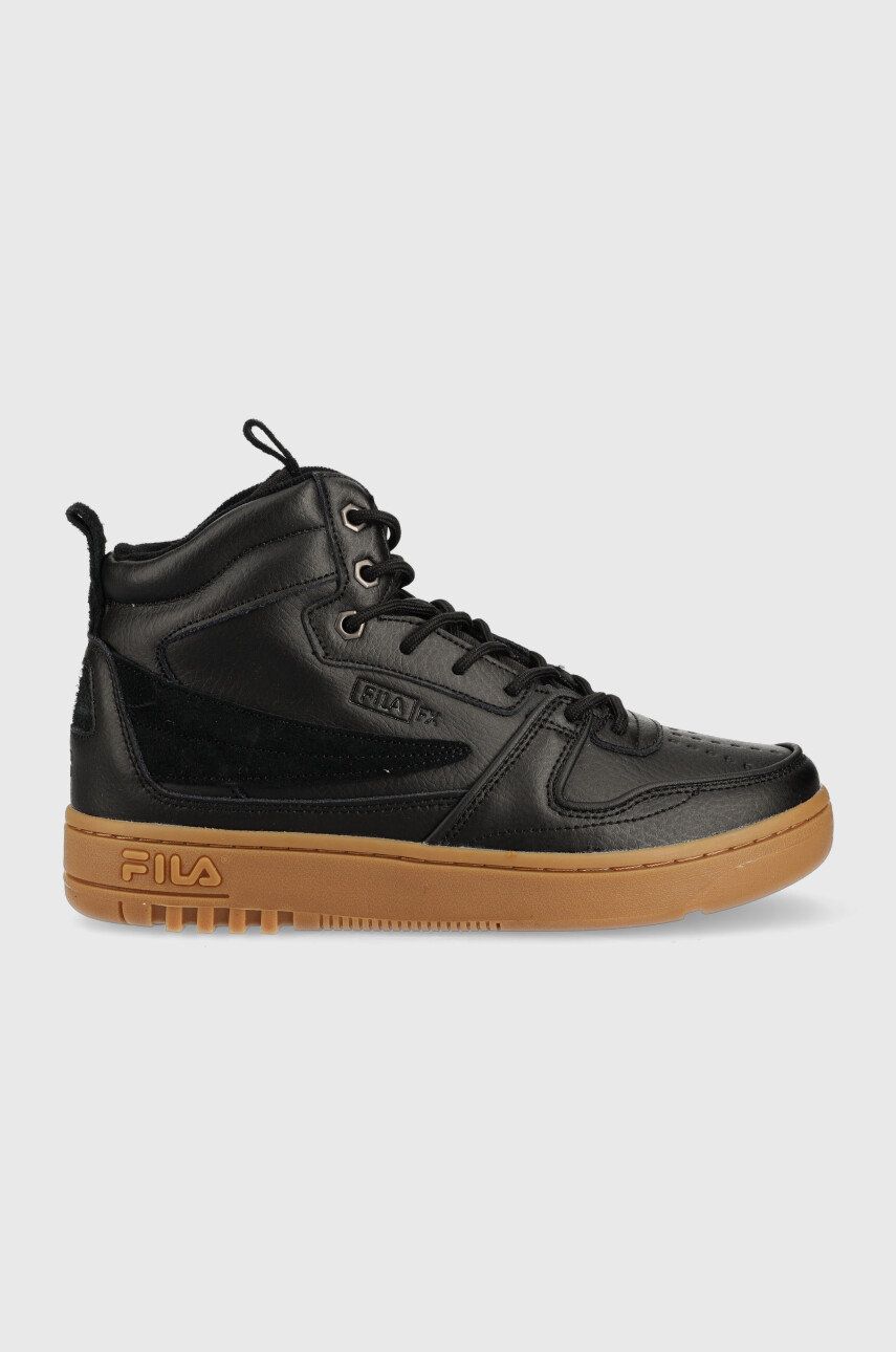 Kožené sneakers boty Fila černá barva - černá -  Svršek: Semišová kůže