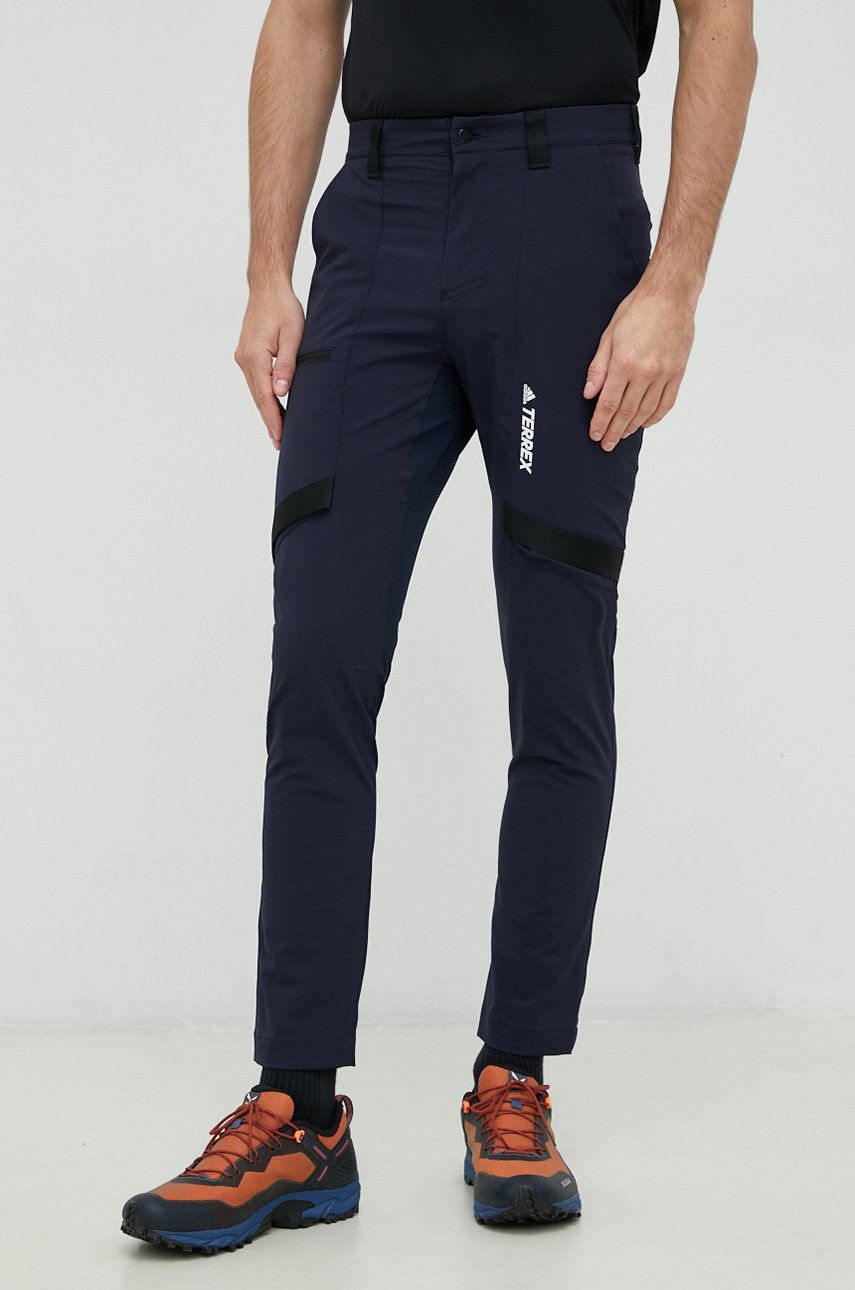 Outdoorové kalhoty adidas TERREX Zupahike tmavomodrá barva - námořnická modř -  Materiál č. 1: 