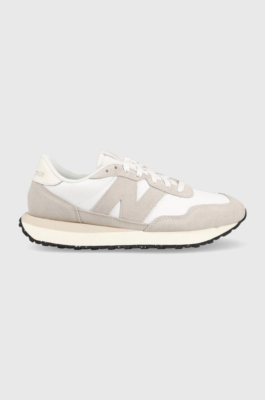 Kožené sneakers boty New Balance MS237SE šedá barva, MS237SE-7SE - šedá -  Svršek: Přírodní kůž