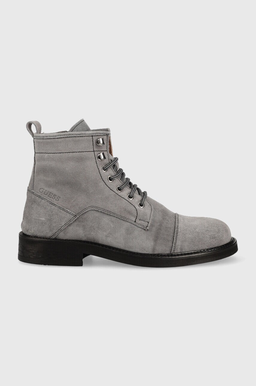 

Замшевые ботинки Guess Arco Lace Up мужские цвет серый
