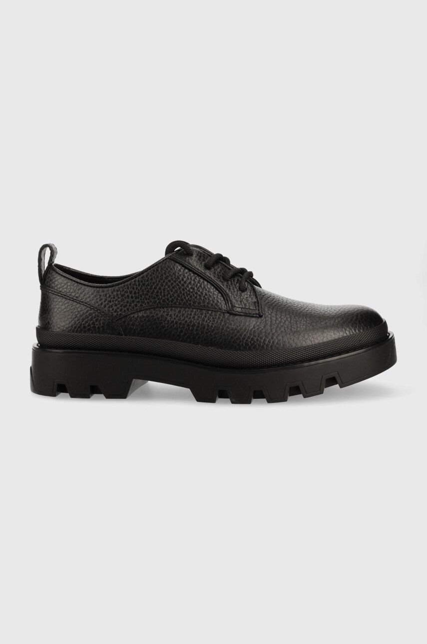 Michael Kors pantofi de piele Lewis barbati, culoarea negru answear.ro