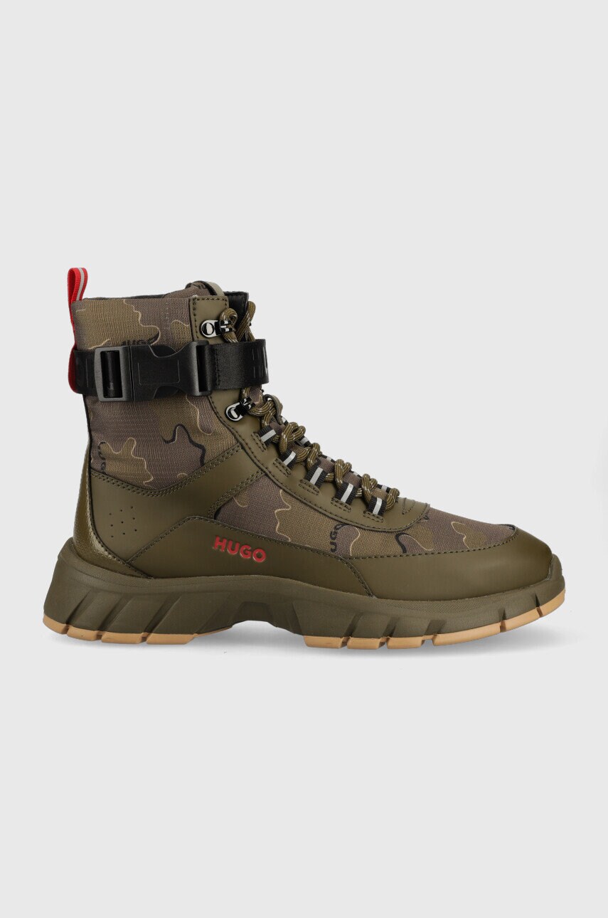 Hugo pantofi kyle barbati, culoarea verde