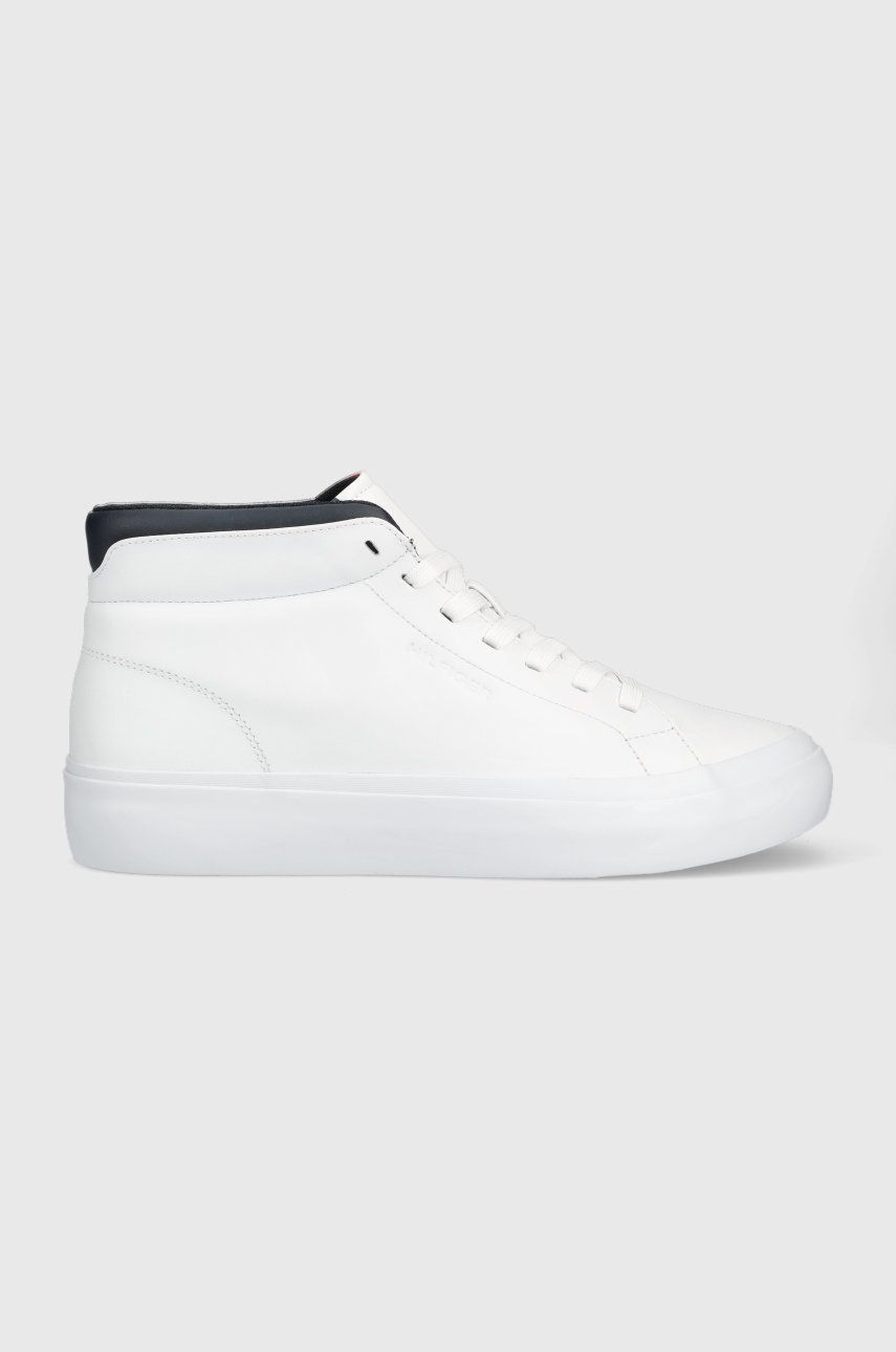 Levně Kožené sneakers boty Tommy Hilfiger bílá barva