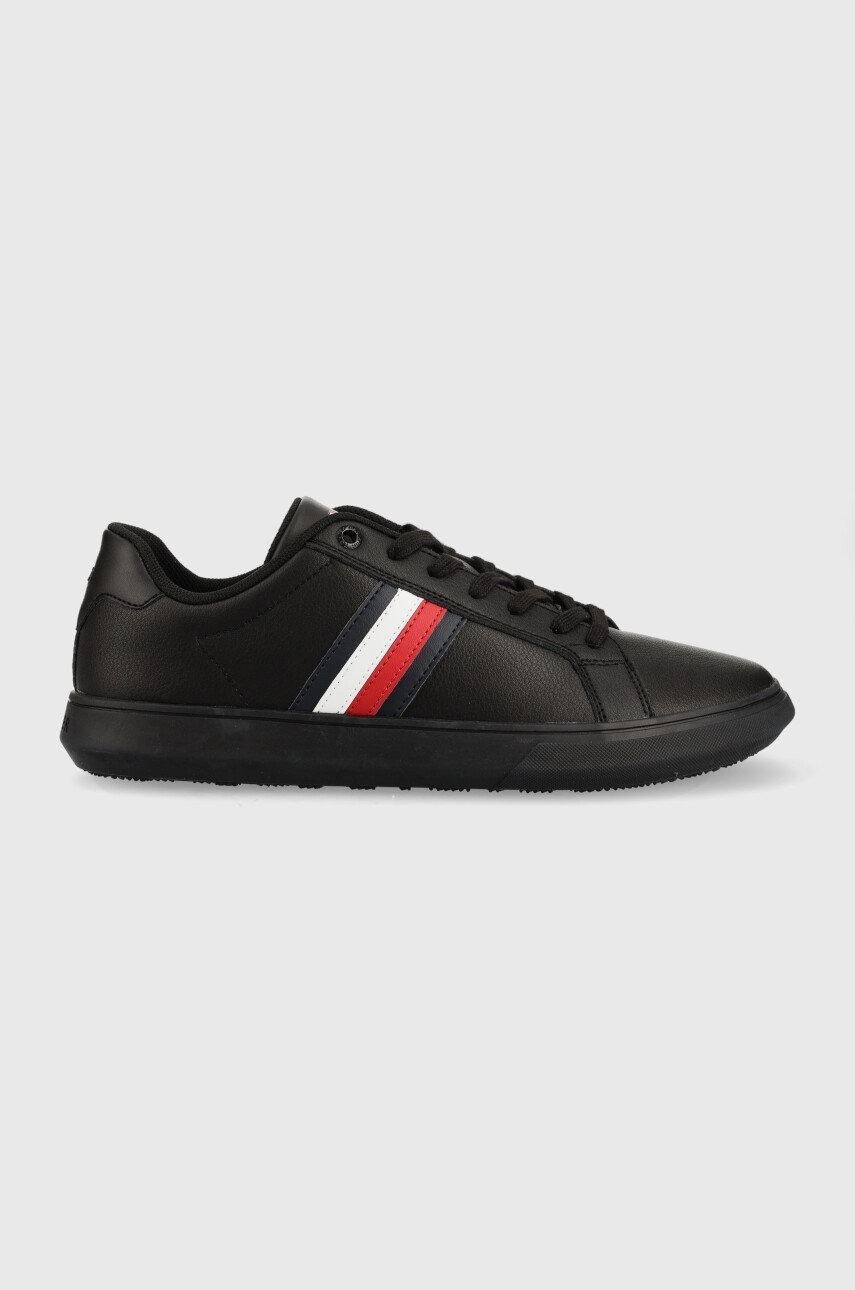 

Кожени маратонки Tommy Hilfiger в черно, Черен