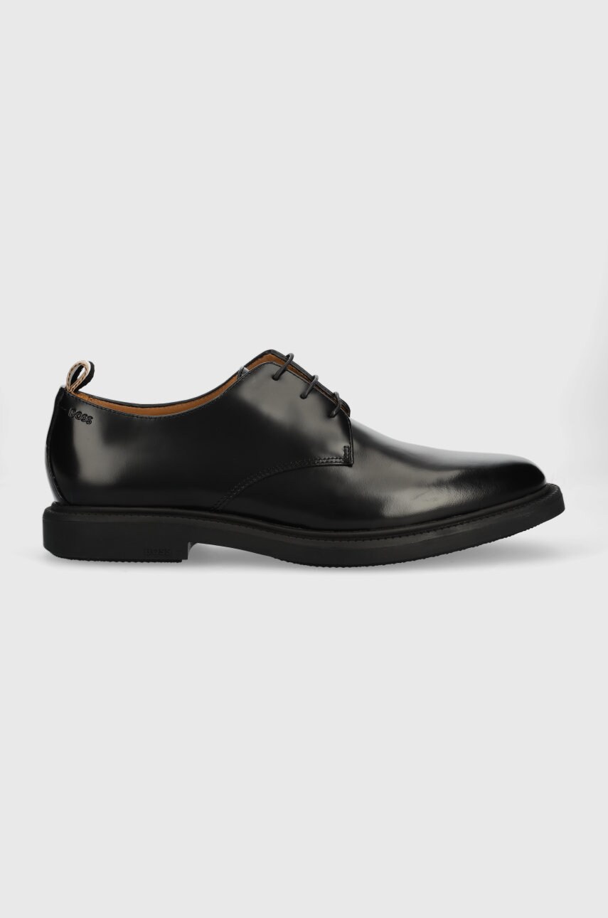 Boss pantofi de piele larry barbati, culoarea negru
