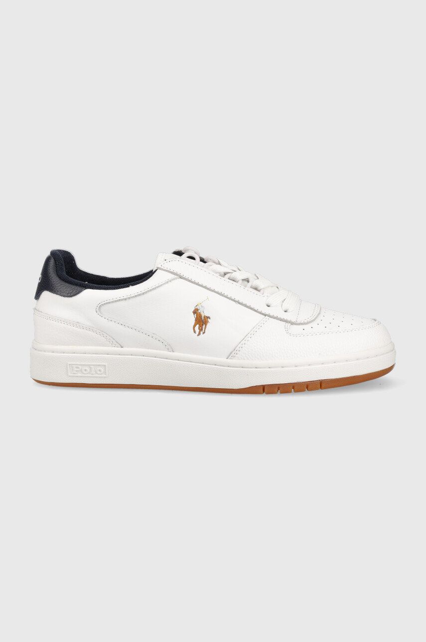 Levně Kožené sneakers boty Polo Ralph Lauren Polo Crt bílá barva