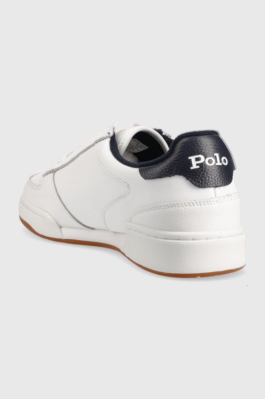 Δερμάτινα αθλητικά παπούτσια Polo Ralph Lauren Polo Crt χρώμα: άσπρο φωτογραφία