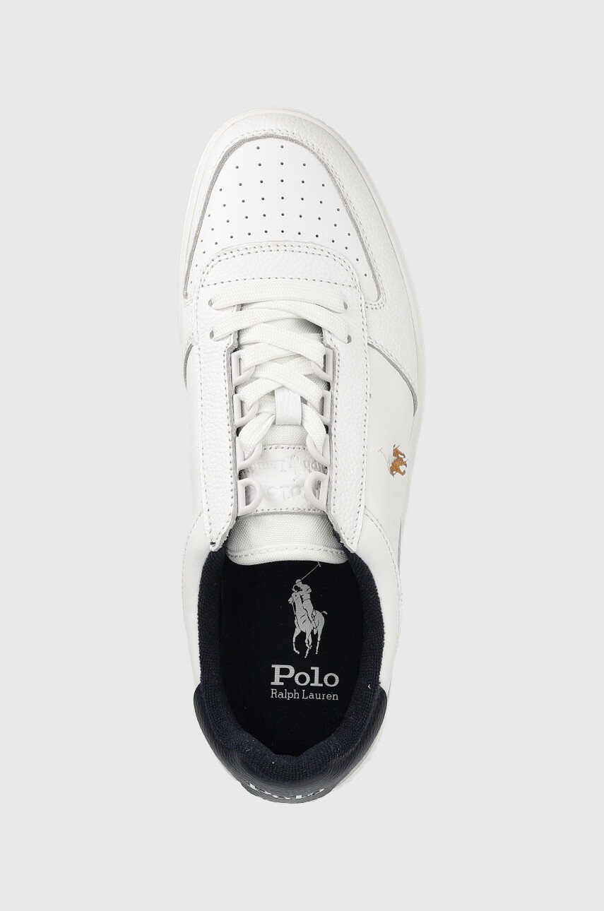 Δερμάτινα αθλητικά παπούτσια Polo Ralph Lauren Polo Crt χρώμα: άσπρο φωτογραφία