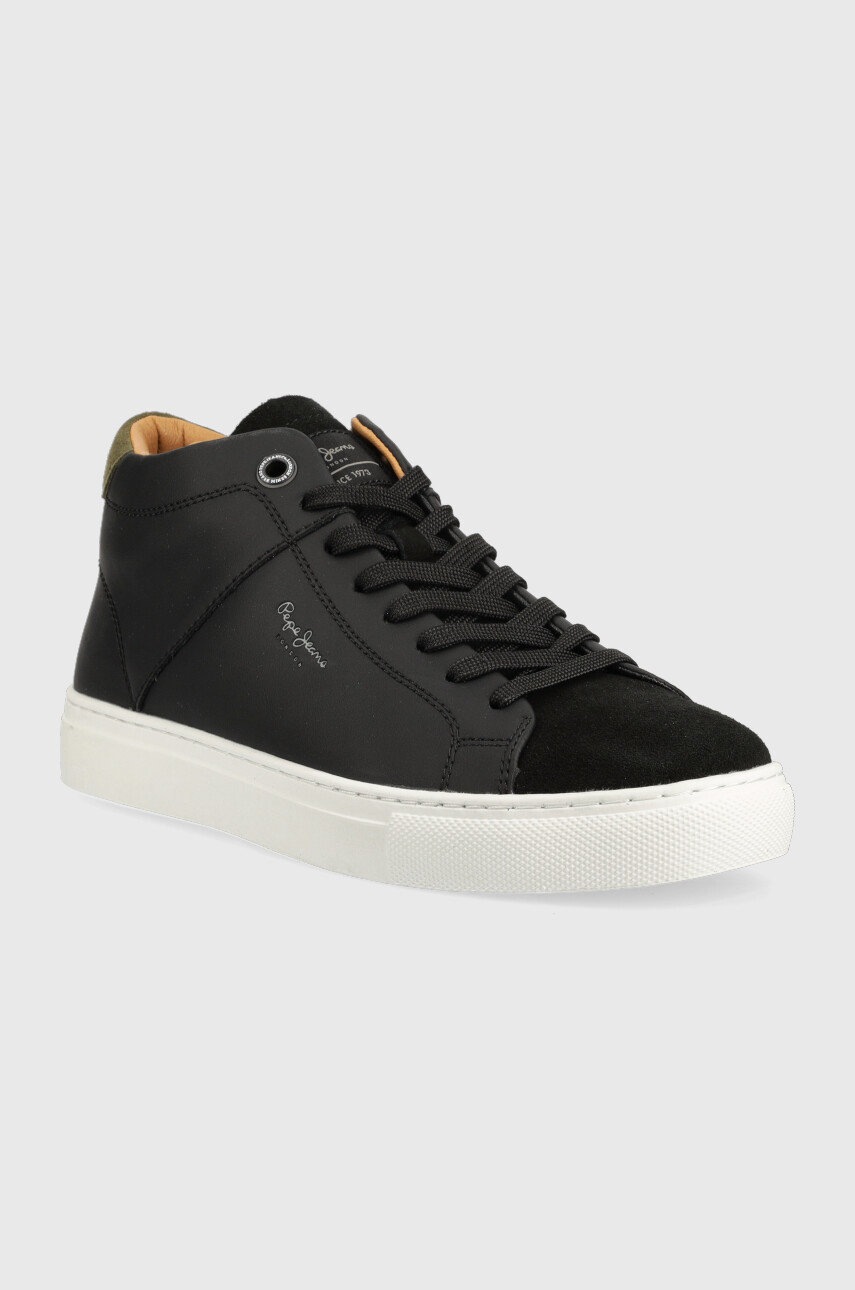 

Кожаные кроссовки Pepe Jeans Joe Cup Half Boot цвет чёрный