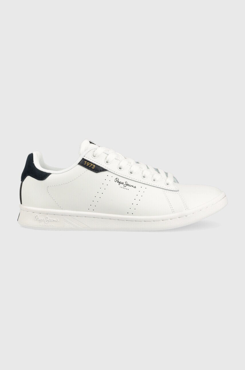 Pepe jeans sneakers din piele player basic m culoarea alb