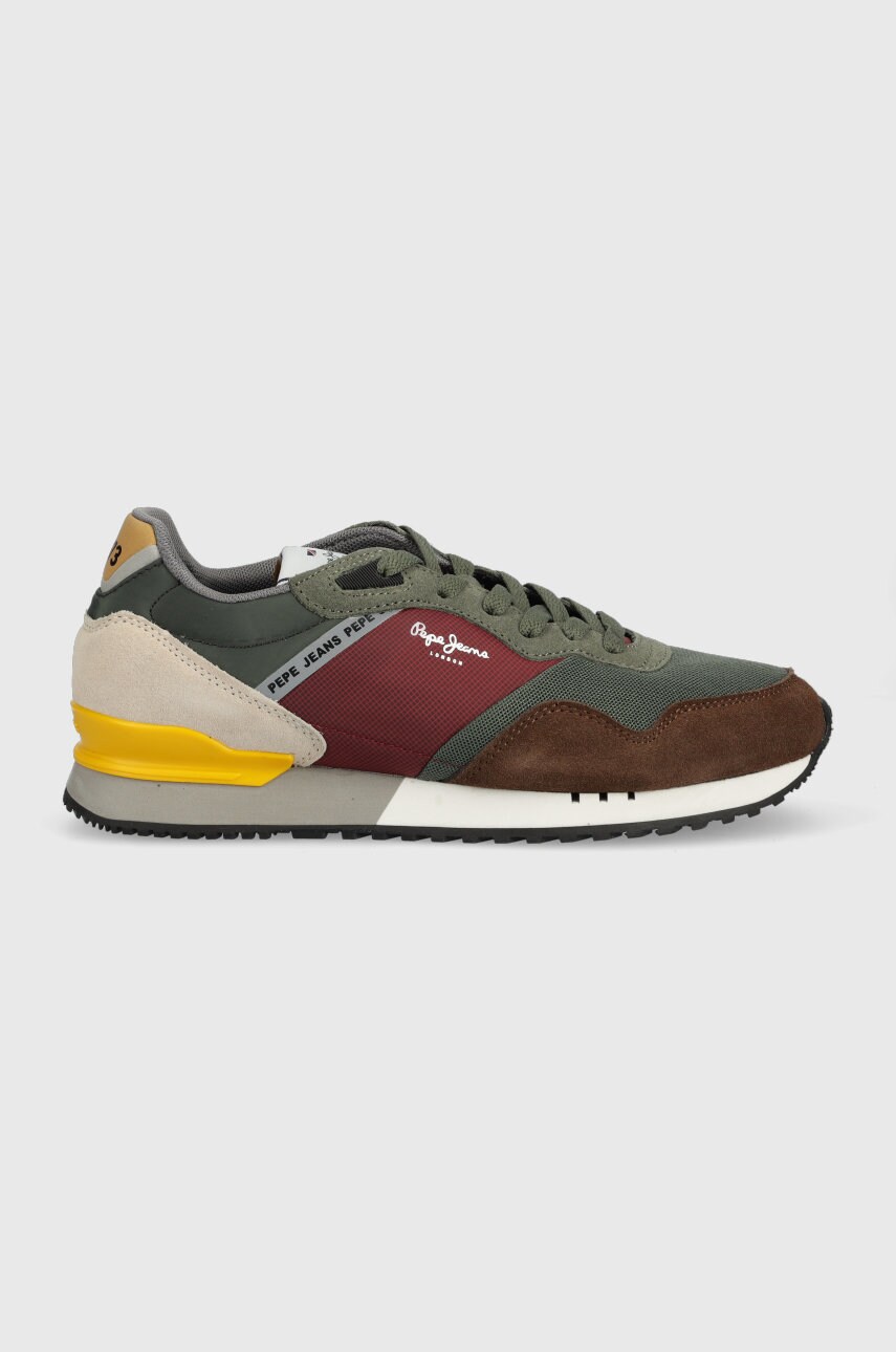 Pepe jeans sneakers london one basic m culoarea verde