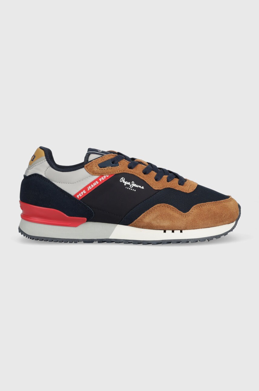 Pepe jeans sneakers london one basic m culoarea albastru marin