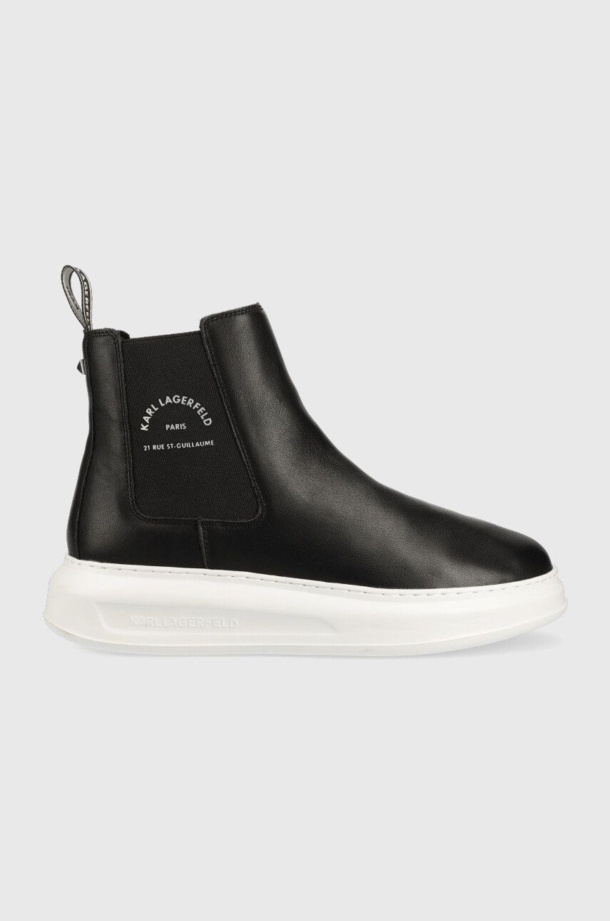 Kotníkové boty Karl Lagerfeld KAPRI MENS pánské, černá barva - černá -  Svršek: Přírodní kůže