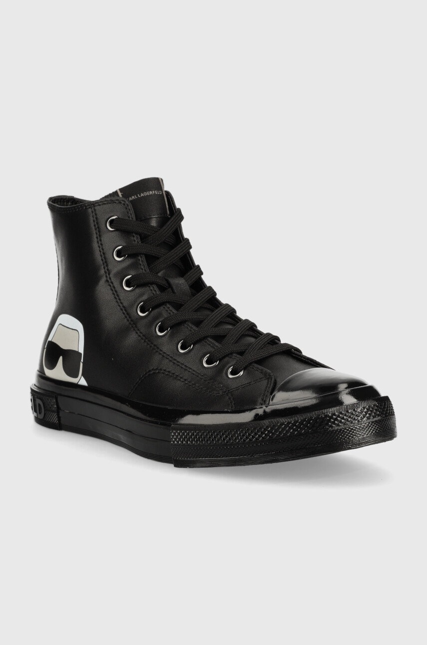 

Кожаные кеды Karl Lagerfeld Kampus Iii мужские цвет чёрный