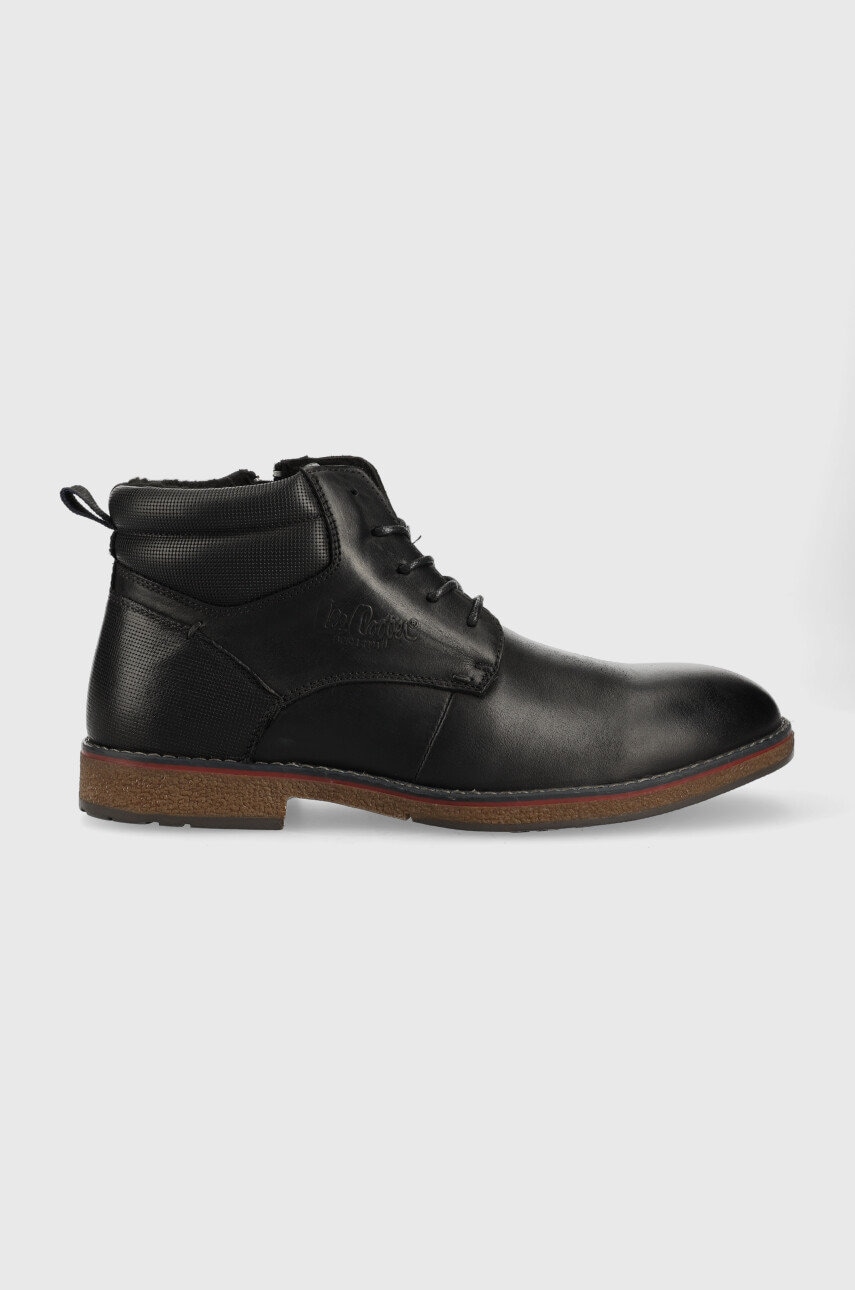 Lee cooper pantofi inalti de piele barbati, culoarea negru