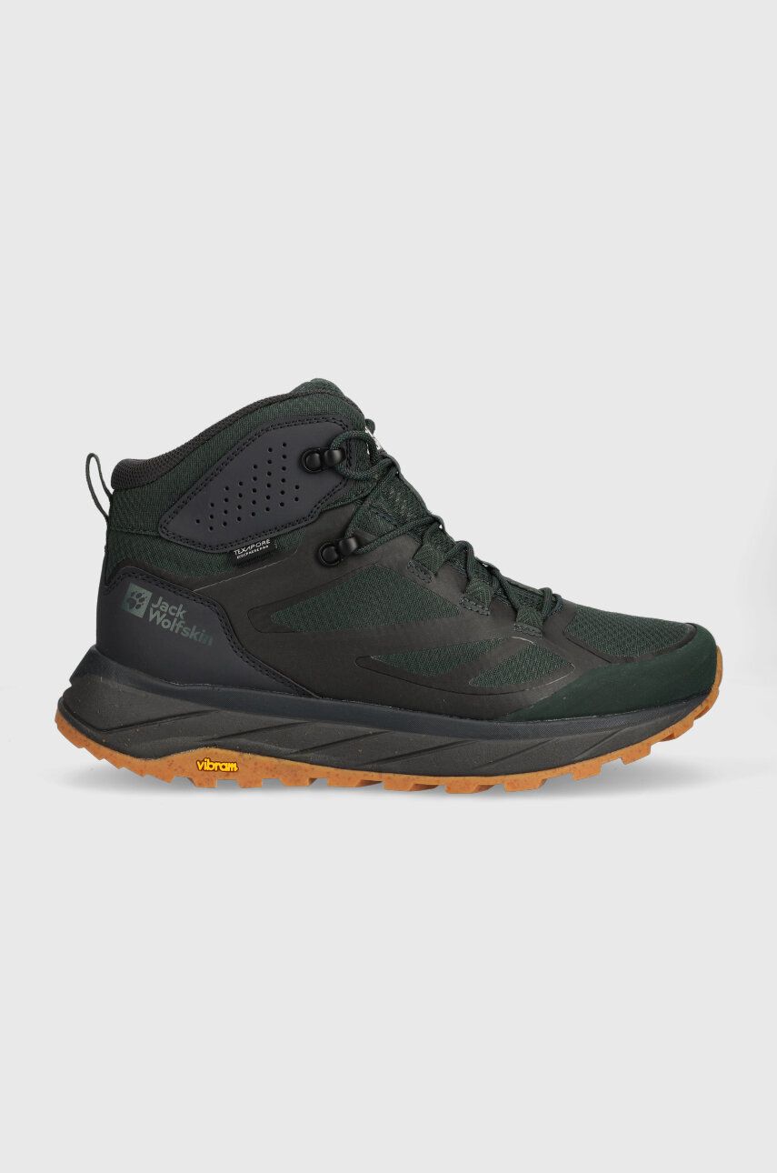 E-shop Boty Jack Wolfskin Terraventure Texapore mid pánské, zelená barva, zateplené