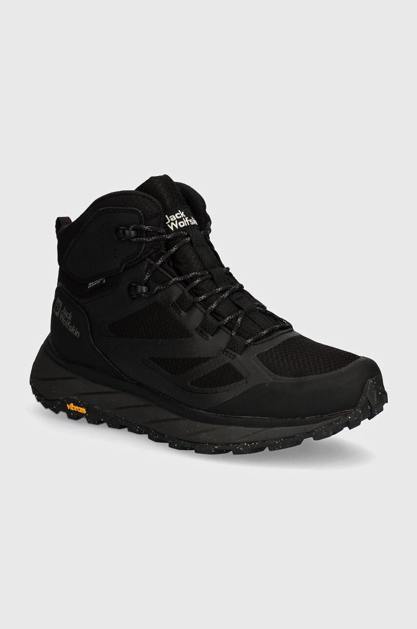 Jack Wolfskin pantofi Terraventure Texapore mid barbati, culoarea negru, izolat, 4051521
