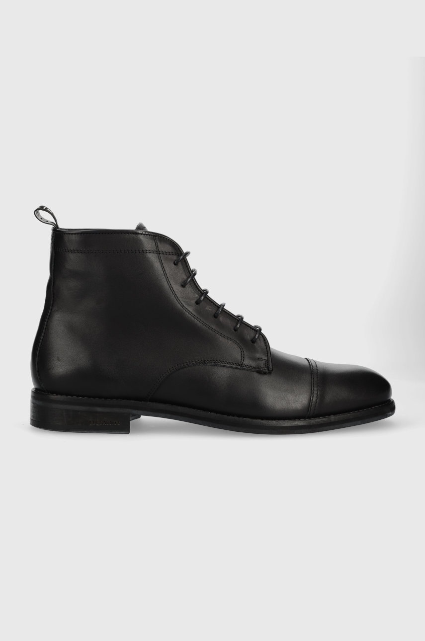 Allsaints Pantofi Inalti De Piele Harland Barbati, Culoarea Negru