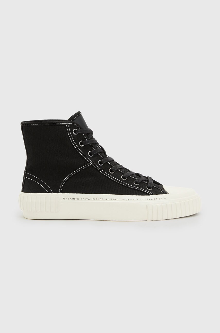 Allsaints tenisi douglas script high top barbati, culoarea negru