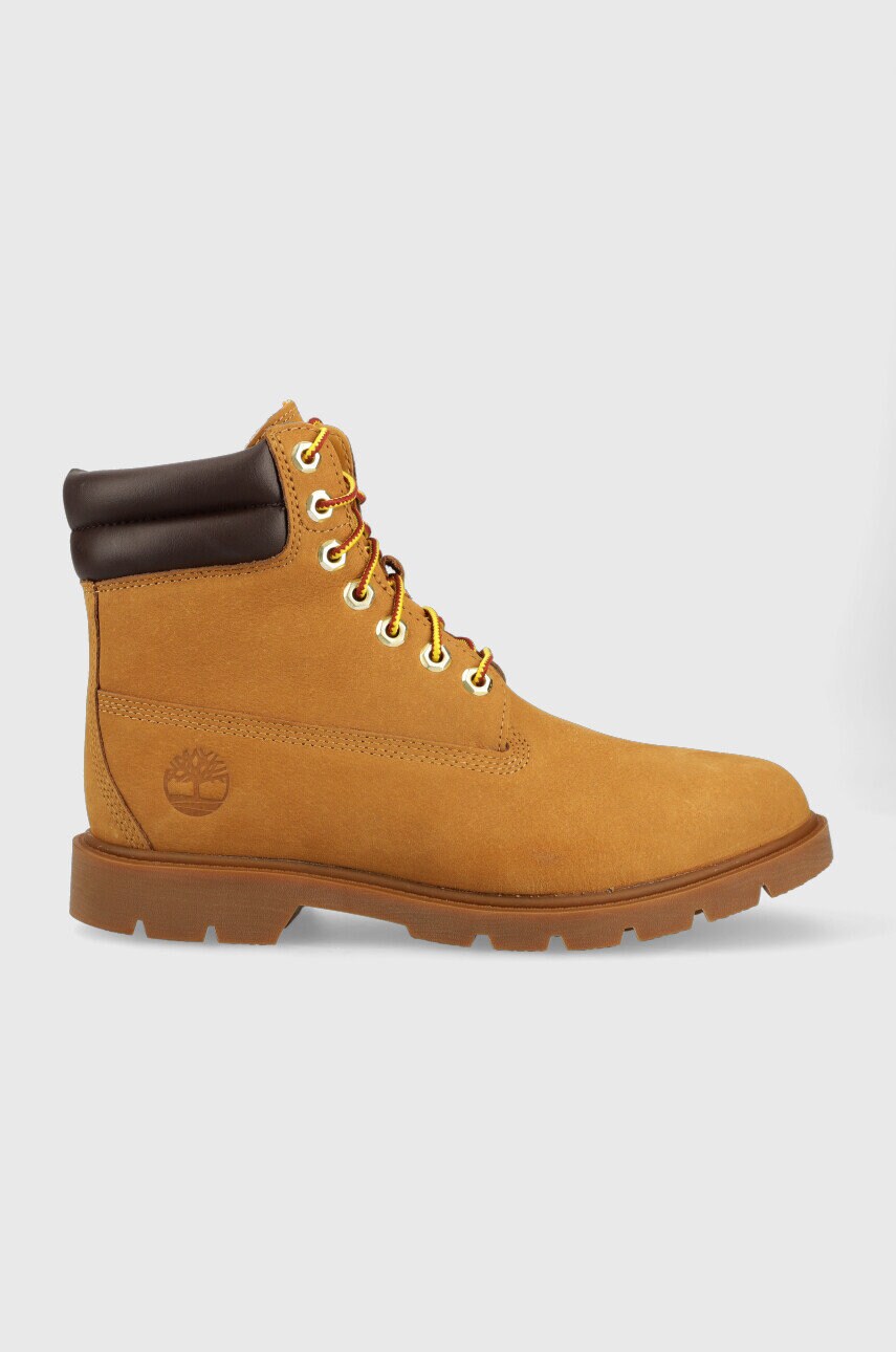 Timberland bocanci de piele 6in wr basic barbati, culoarea maro