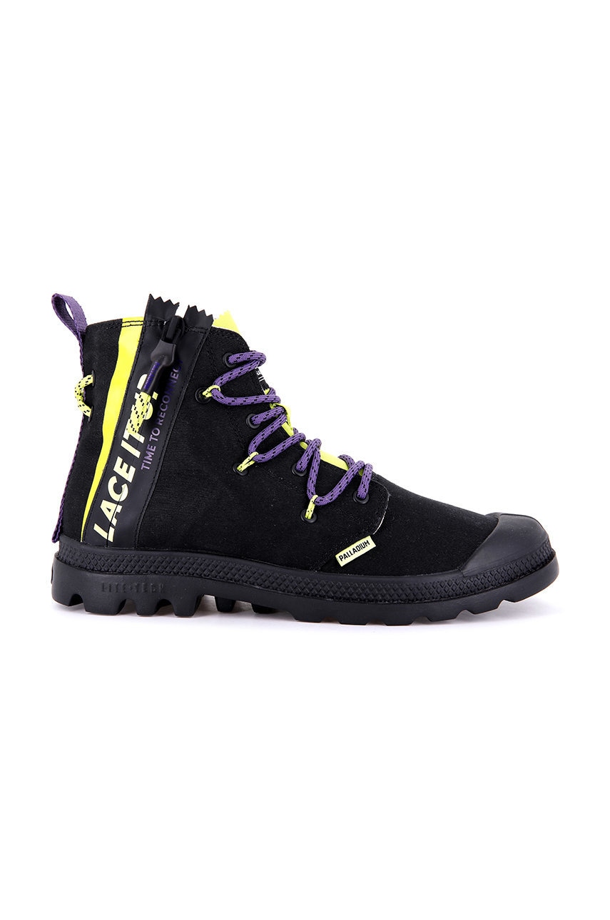 Levně Kecky Palladium Pampa Lite Lace It černá barva