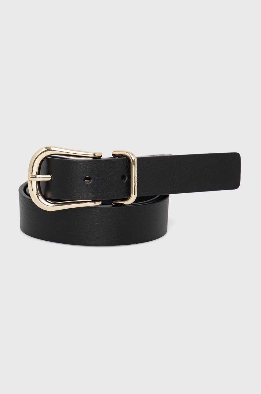 

Кожен колан Tommy Hilfiger Signature Chic 2.5 дамски в черно, Черен