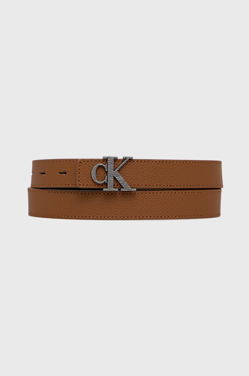 

Кожен колан Calvin Klein Jeans дамски в кафяво, Кафяв