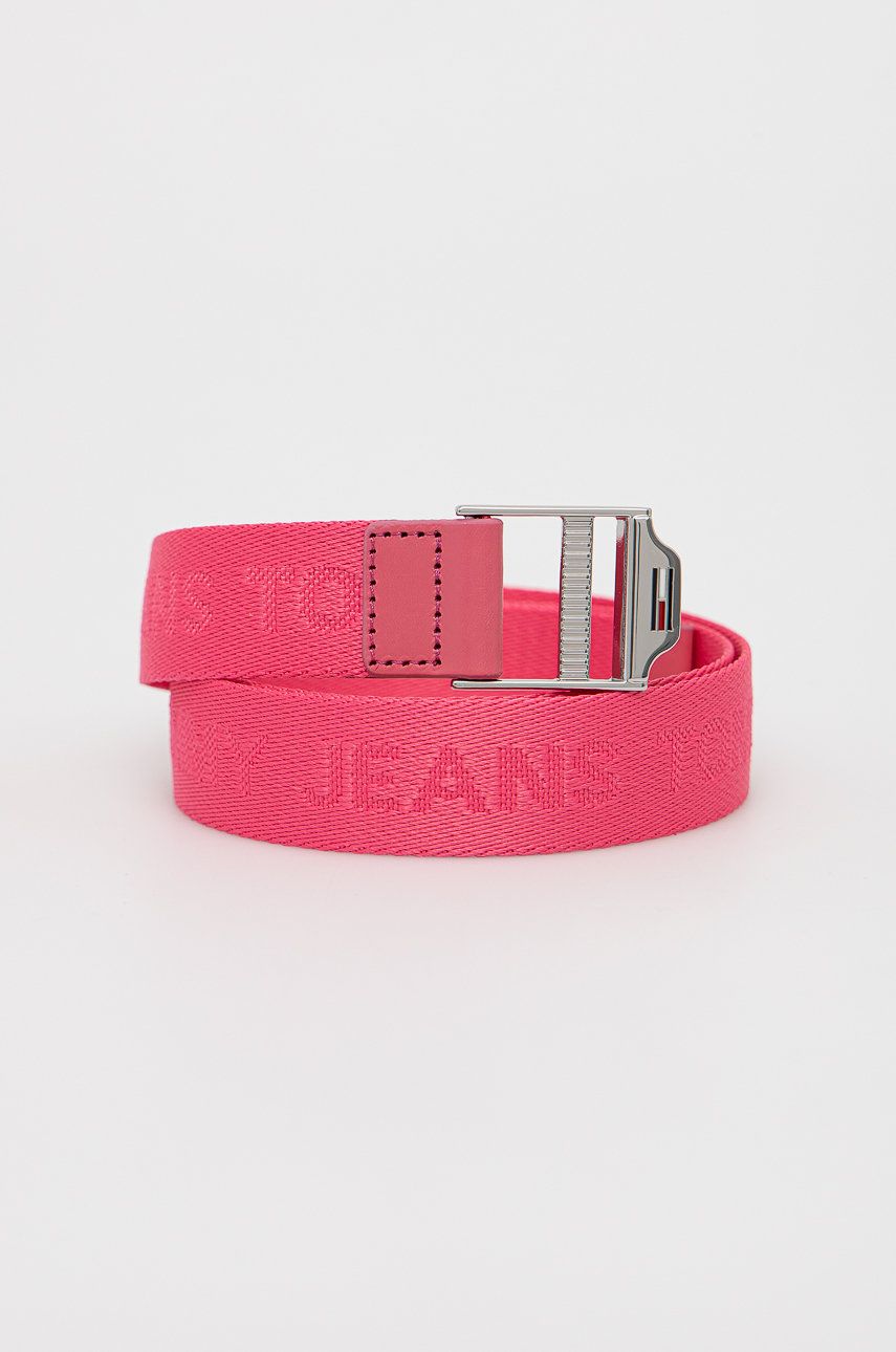 Tommy Jeans curea Ess Webbing Belt femei, culoarea roz Accesorii imagine noua