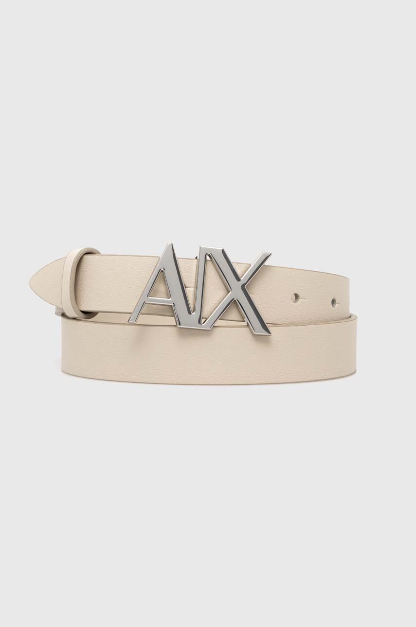 

Кожен колан Armani Exchange дамски в бежово, Бежов