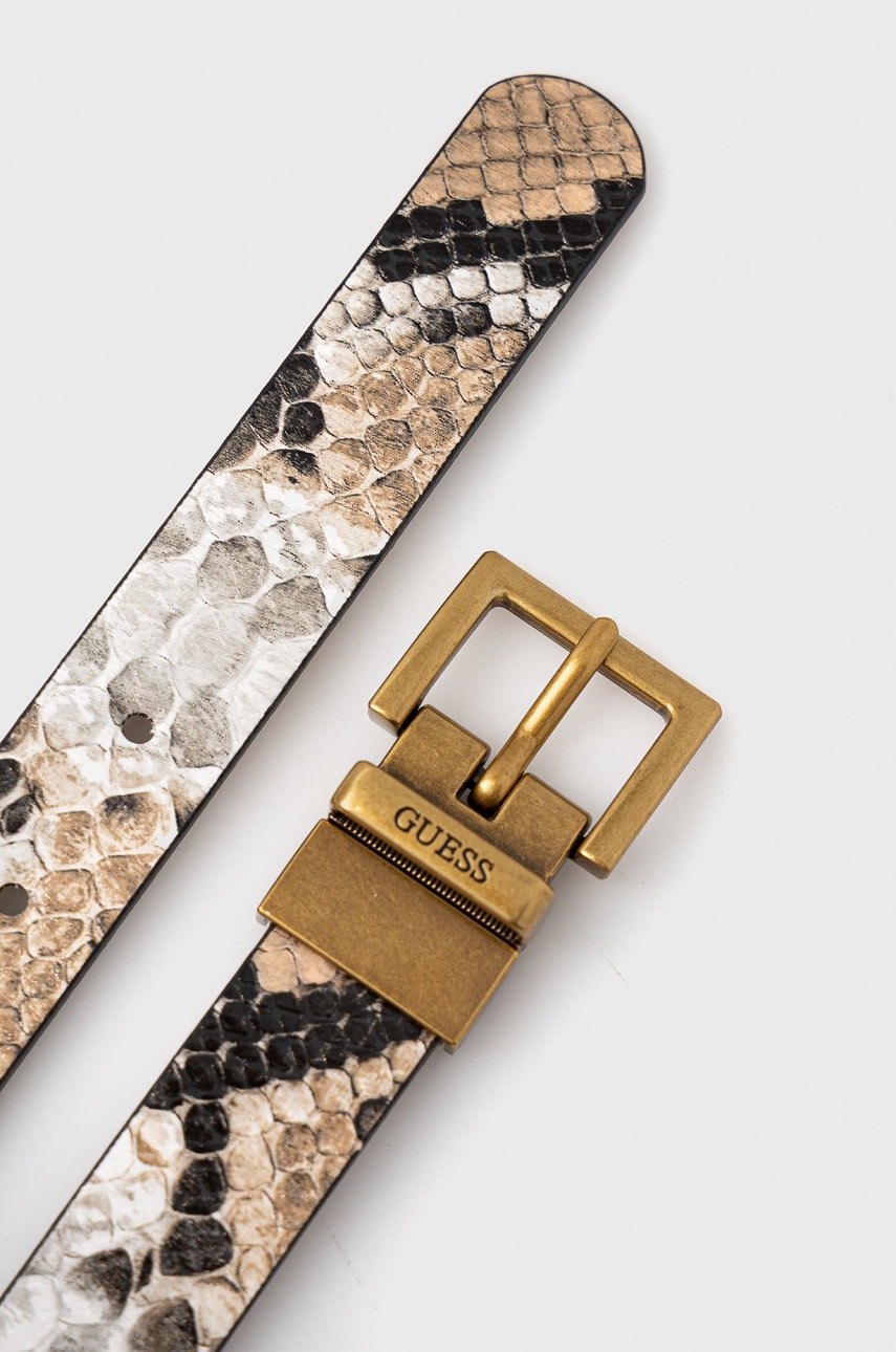 

Двосторонній ремінь Guess жіночий колір бежевий