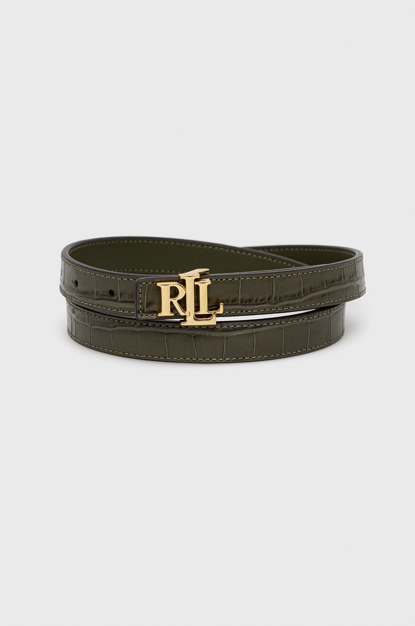 

Кожен колан Lauren Ralph Lauren дамски в зелено, Зелен