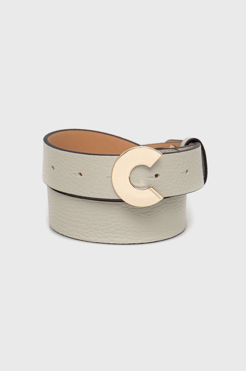 Coccinelle curea de piele femei, culoarea gri