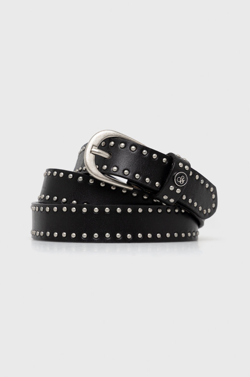 

Кожен колан Scotch & Soda дамски в черно, Черен