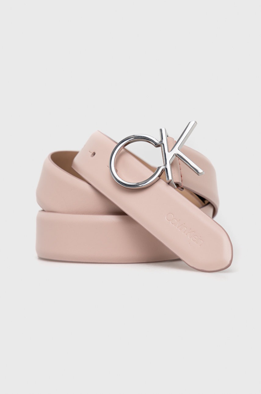 

Кожен колан Calvin Klein дамски в розово, Розов