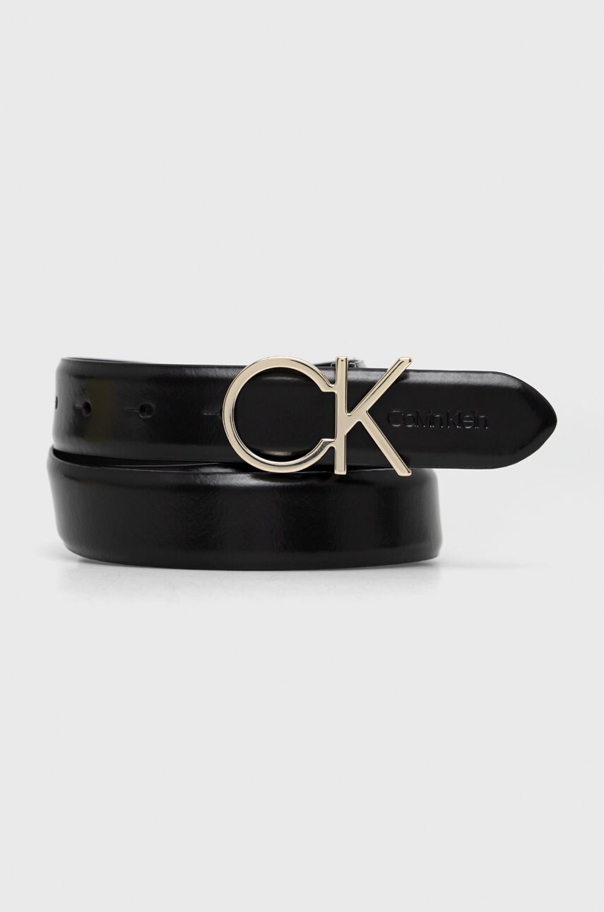 

Кожен колан Calvin Klein дамски в черно, Черен