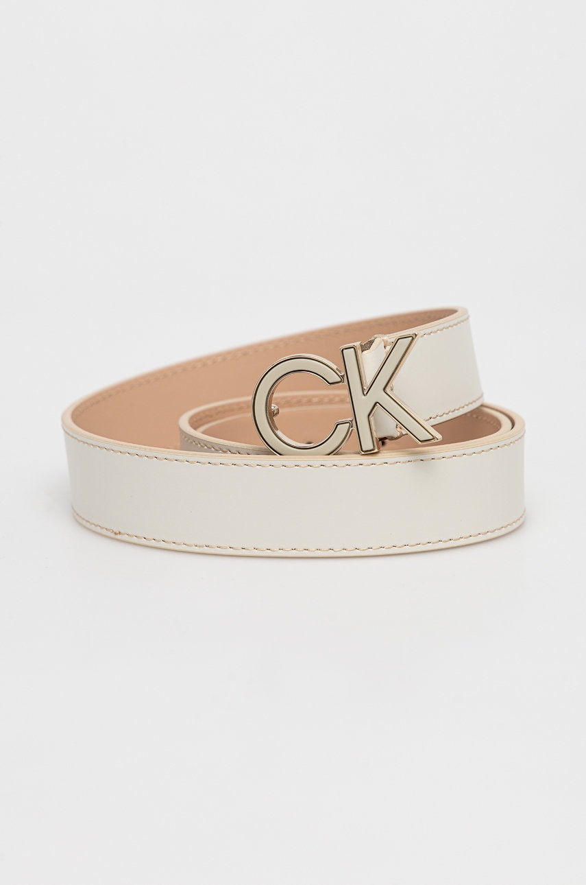 

Кожен колан Calvin Klein дамски в бежово, Бежов