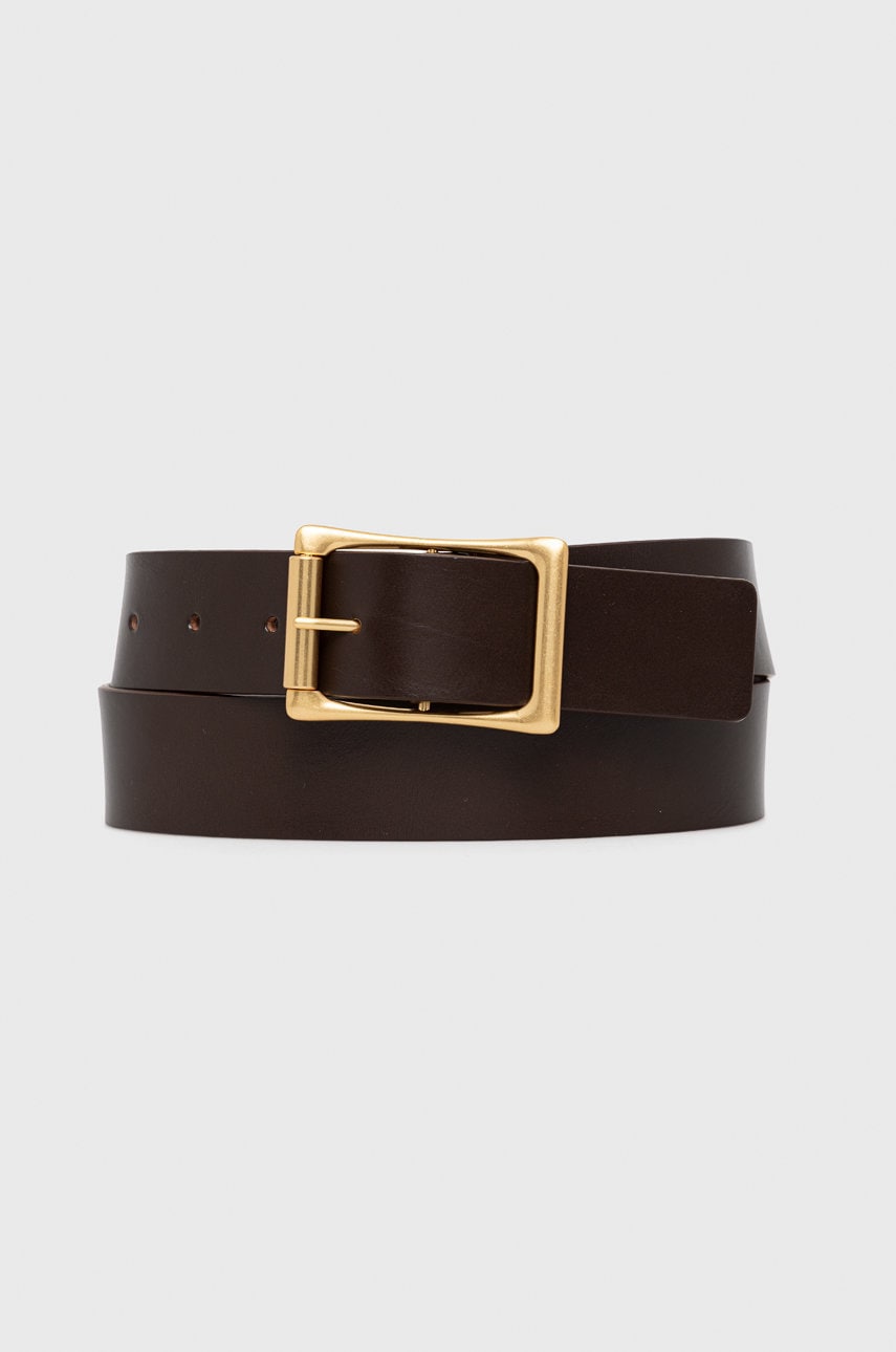 Weekend max mara curea de piele femei, culoarea maro