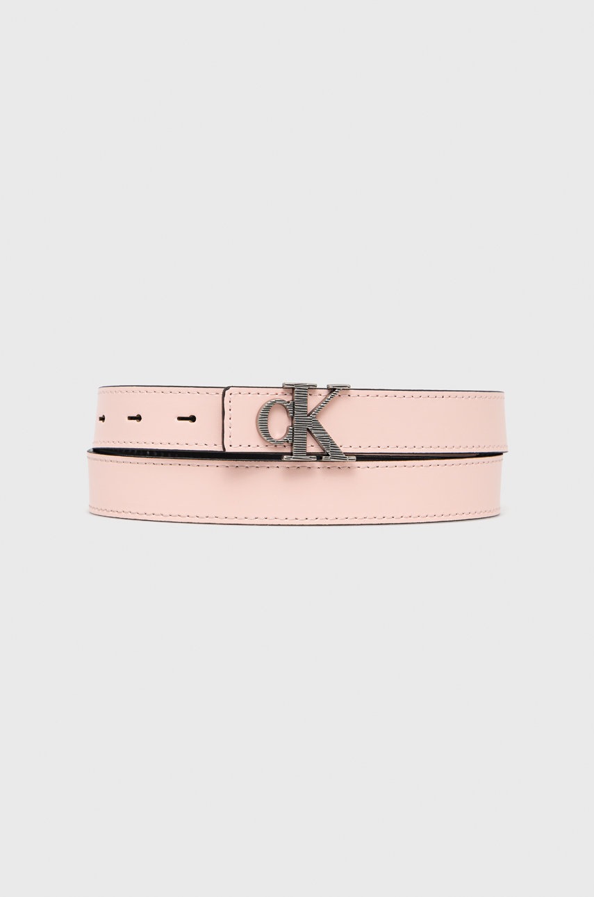 

Кожен колан с две лица Calvin Klein Jeans дамски в розово, Розов