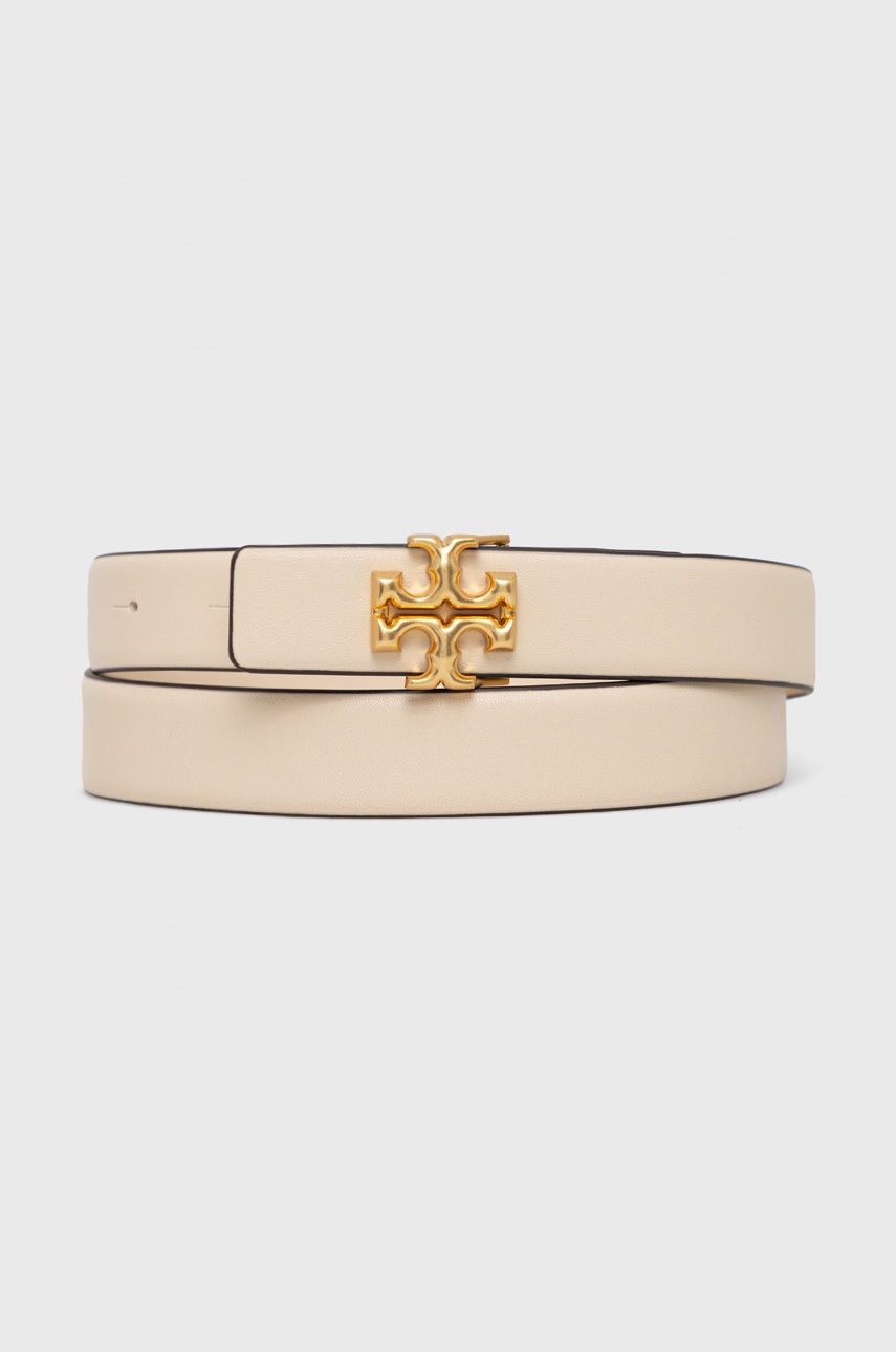 Tory Burch Curea De Piele Femei, Culoarea Bej