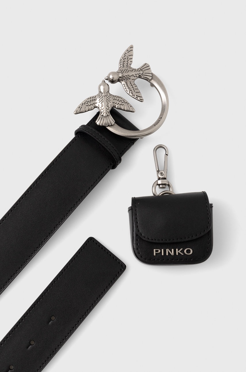 

Кожаный ремень Pinko женский цвет чёрный