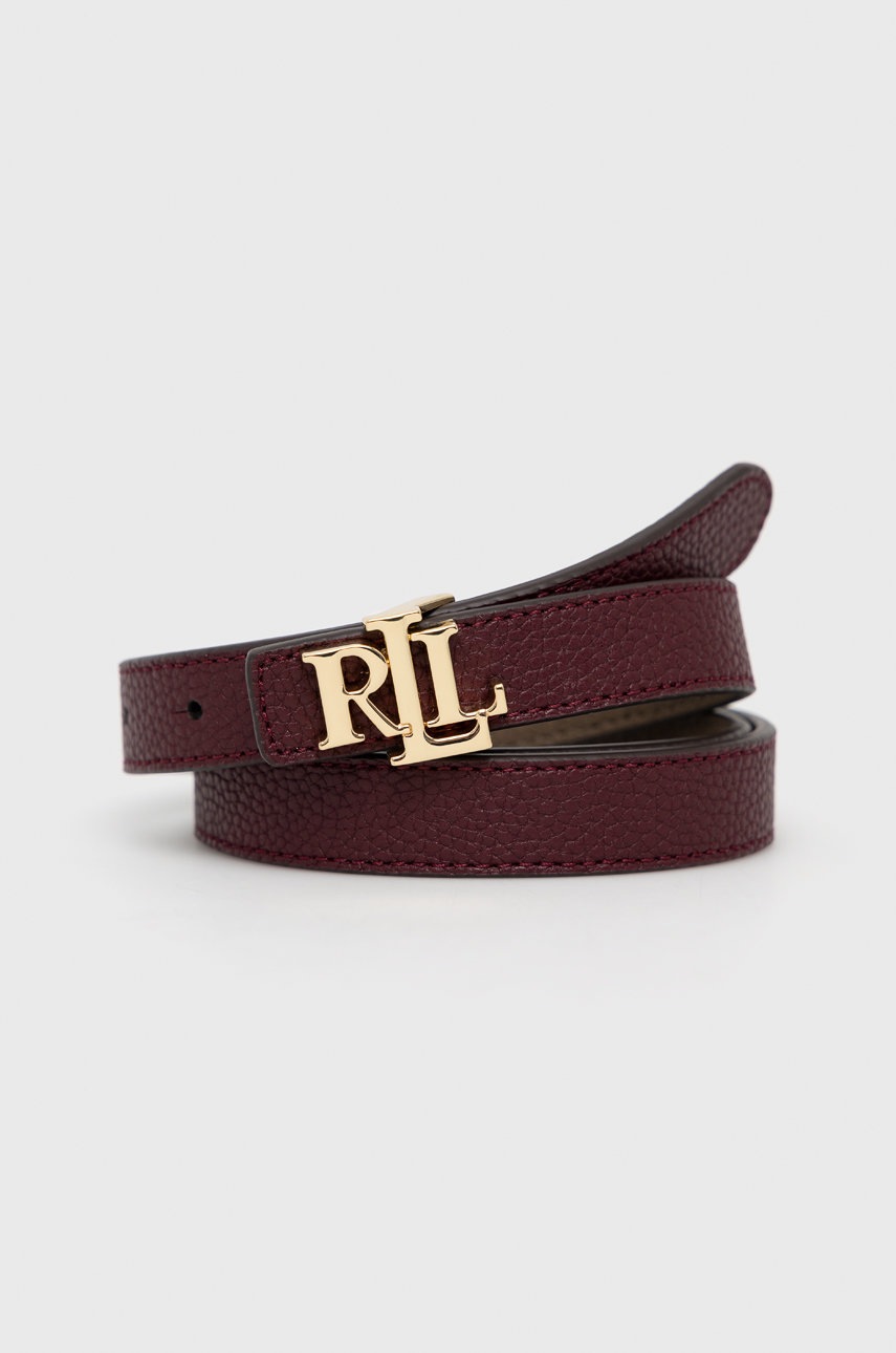 

Кожен колан с две лица Lauren Ralph Lauren дамски в лилаво, Виолетов