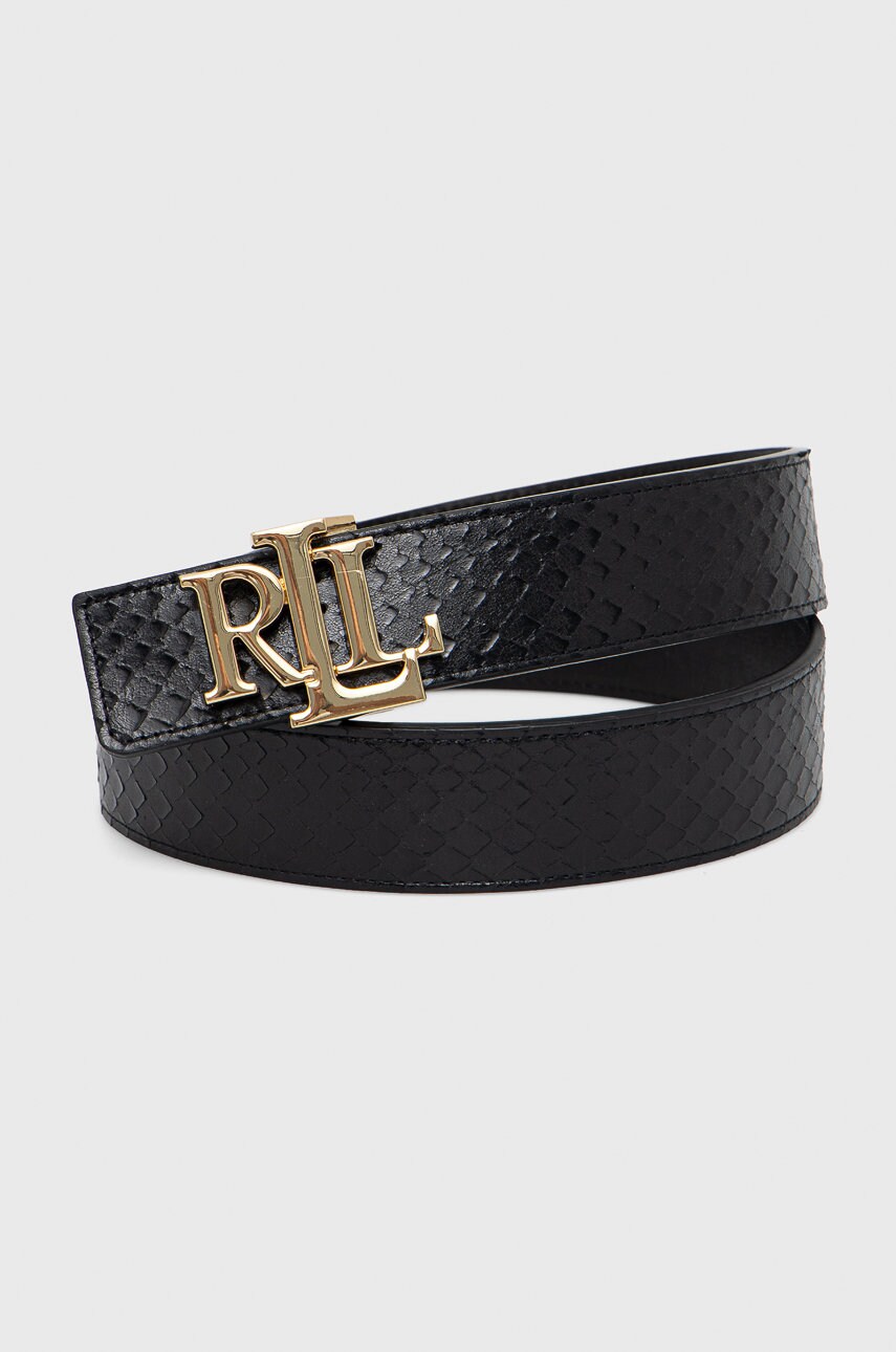 

Двосторонній шкіряний ремінь Lauren Ralph Lauren жіночий колір чорний