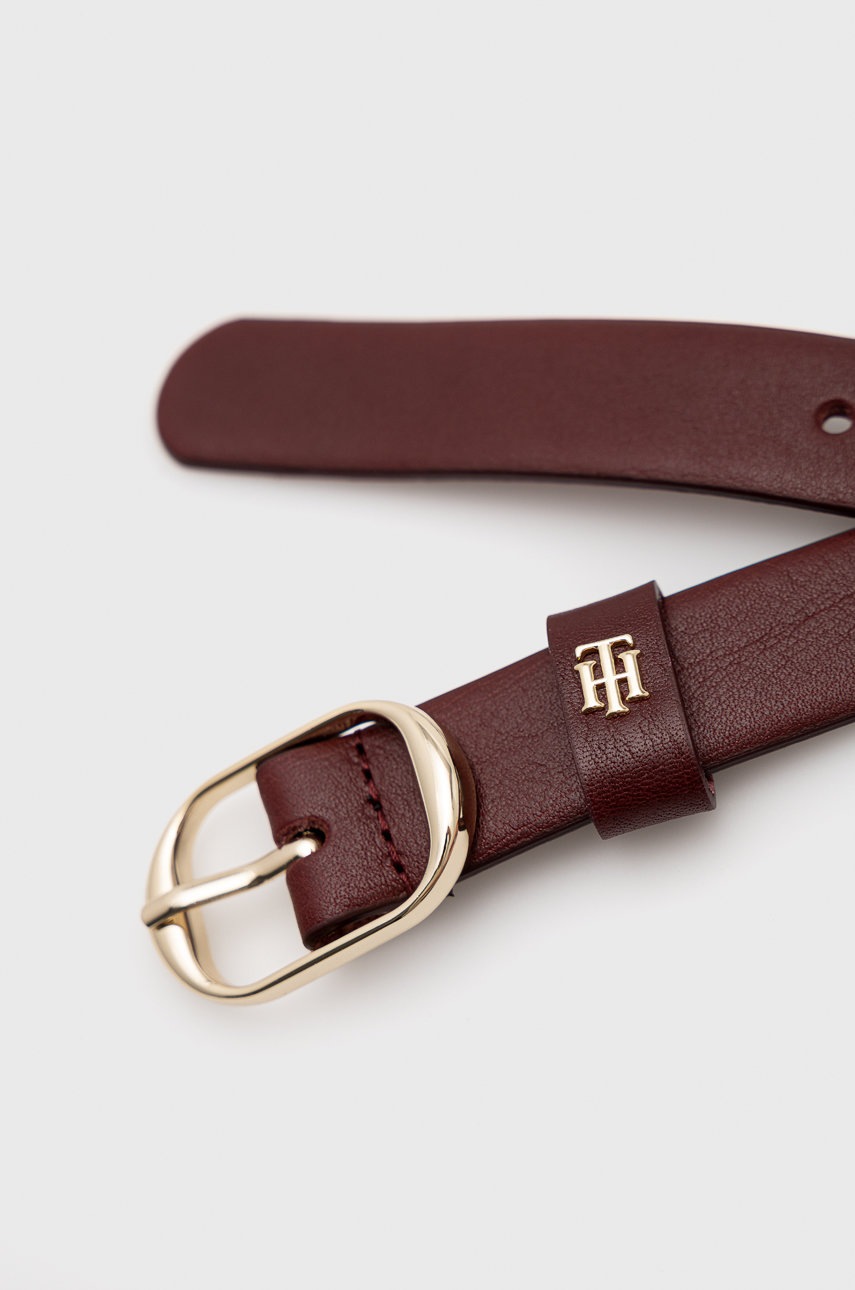 

Кожаный ремень Tommy Hilfiger женский цвет бордовый